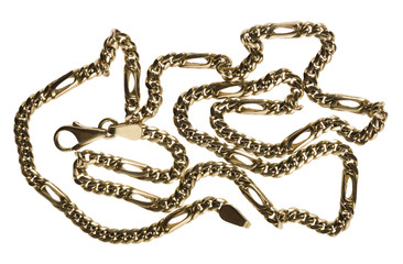 Gold chain isolated on white background