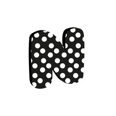 3d cute alfabet letter N with polka dots isolated Vector illustration © lena10sheiko