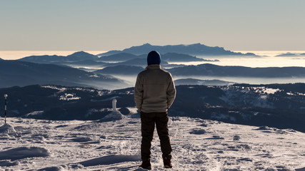 Enjoying the Romanian landscape in winter.