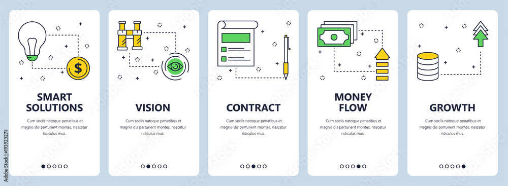 Poster vector modern thin line smart solutions vertical web banner set