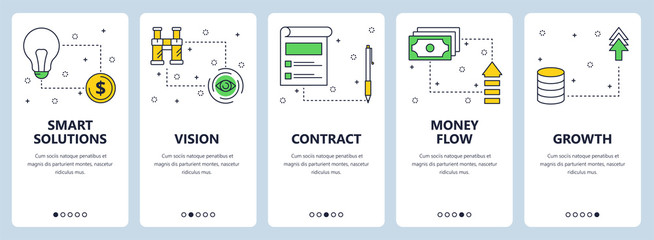 Vector modern thin line smart solutions vertical web banner set