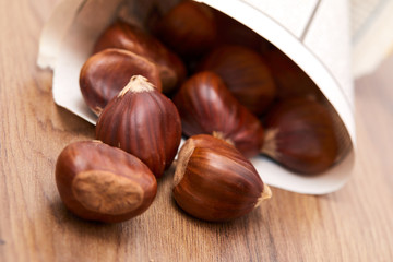 edible chestnut on the table