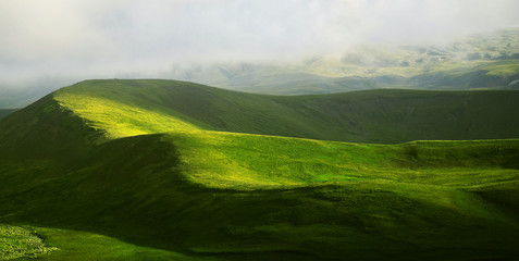 Fototapeta premium green landscape and light