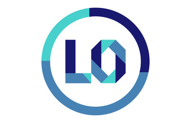 Fototapeta premium LO Global Circle Ribbon letter Logo