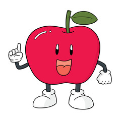 vector of apple cartoon