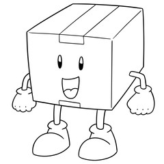 vector of box cartoon
