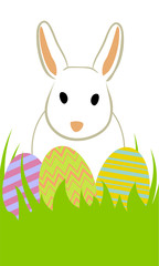 Easter eggs and bunny