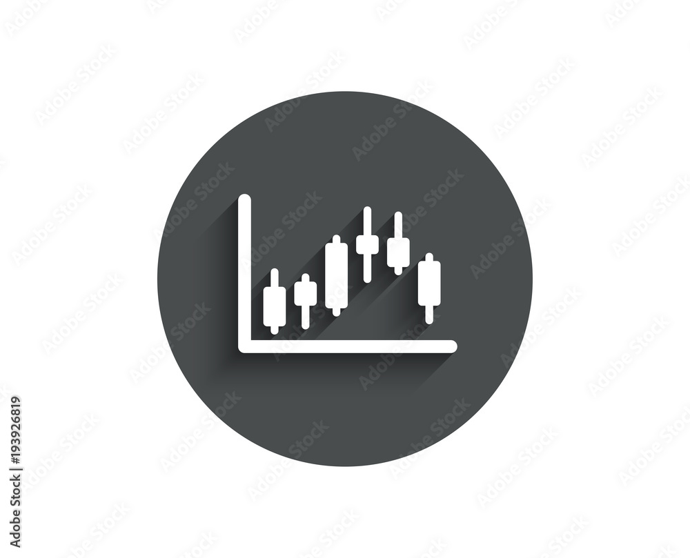 Aufkleber candlestick chart simple icon. financial graph sign. stock exchange symbol. business investment. cir