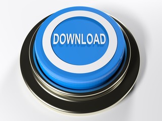 Download blue push button - 3D rendering