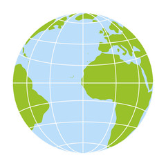 world globe icon. vector earth logo. web global symbol with grid