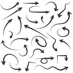 Hand drawn arrow set. EPS 10 Vector Illustration.