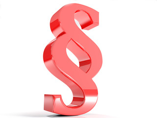 Paragraph red - 3D rendering