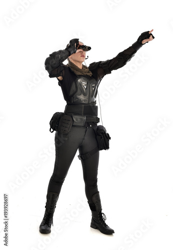 full length portrait of female soldier wearing black full length portrait of female soldier wearing black