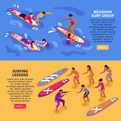Surfing Lessons Horizontal Banners