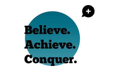 Believe Achieve Conquer Motivational Minimalist Poster Quote Design