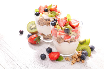 muesli with yogurt and fruit