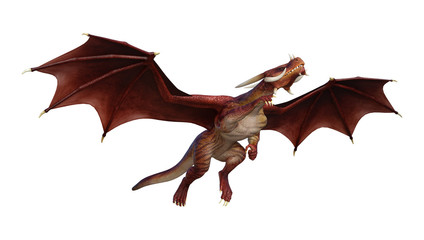 Naklejka premium 3D Rendering Fantasy Dragon on White