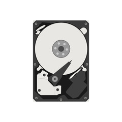 Hard disk drive isolated on a white background. Vector Illustration.