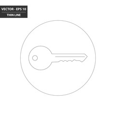 Key thin line flat icon. Vector Illustration.