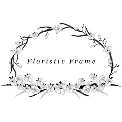 Vector Delicate Floristic Frame. Flower Design Element
