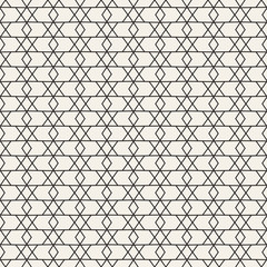 Vector seamless pattern. Modern stylish texture. Geometric striped ornament. Monochrome lattice