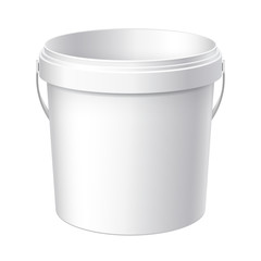 Small White plastic bucket.