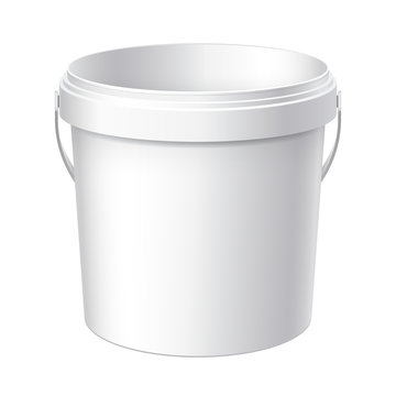 Small White Plastic Bucket.