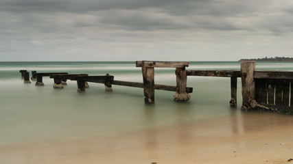 The old Mentone Beach Jetty in Melbourne, Australia