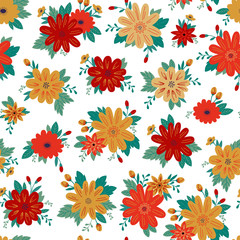 Hand Drawn Floral Pattern.