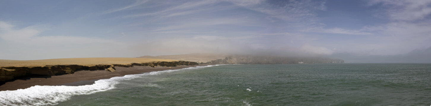 Paracas national park. Peru coast Panorama