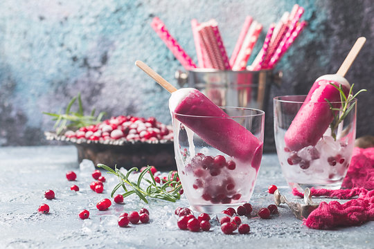 pink cranberry popsicle
