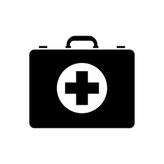 Icono plano botiquin en color negro