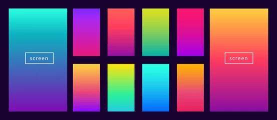 Fotobehang Soft color background on dark. Modern screen vector design for mobile app. Soft color abstract gradients. © cheremuha