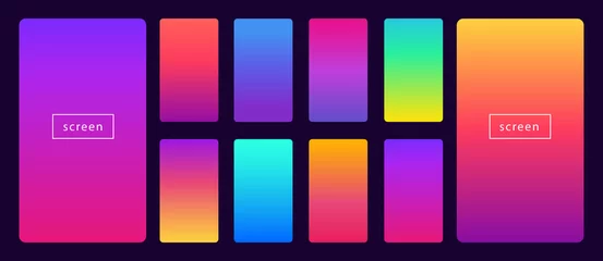 Fotobehang Soft color background on dark. Modern screen vector design for mobile app. Soft color abstract gradients. © cheremuha