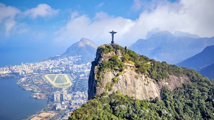 Wall murals Rio de Janeiro Aerial view of Rio de Janeiro city skyline in Brazil