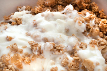 breakfast muesli with yoghurt macro