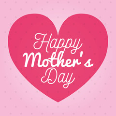 happy mothers day card with heart and floral decoration vector illustration design