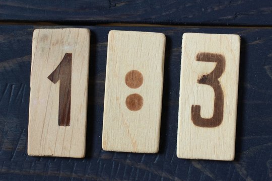 Old retro numbers 1:3