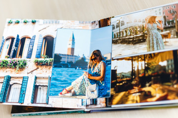 Open book with venice image photobook