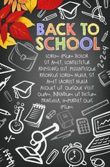 Back to School vector autumn education poster