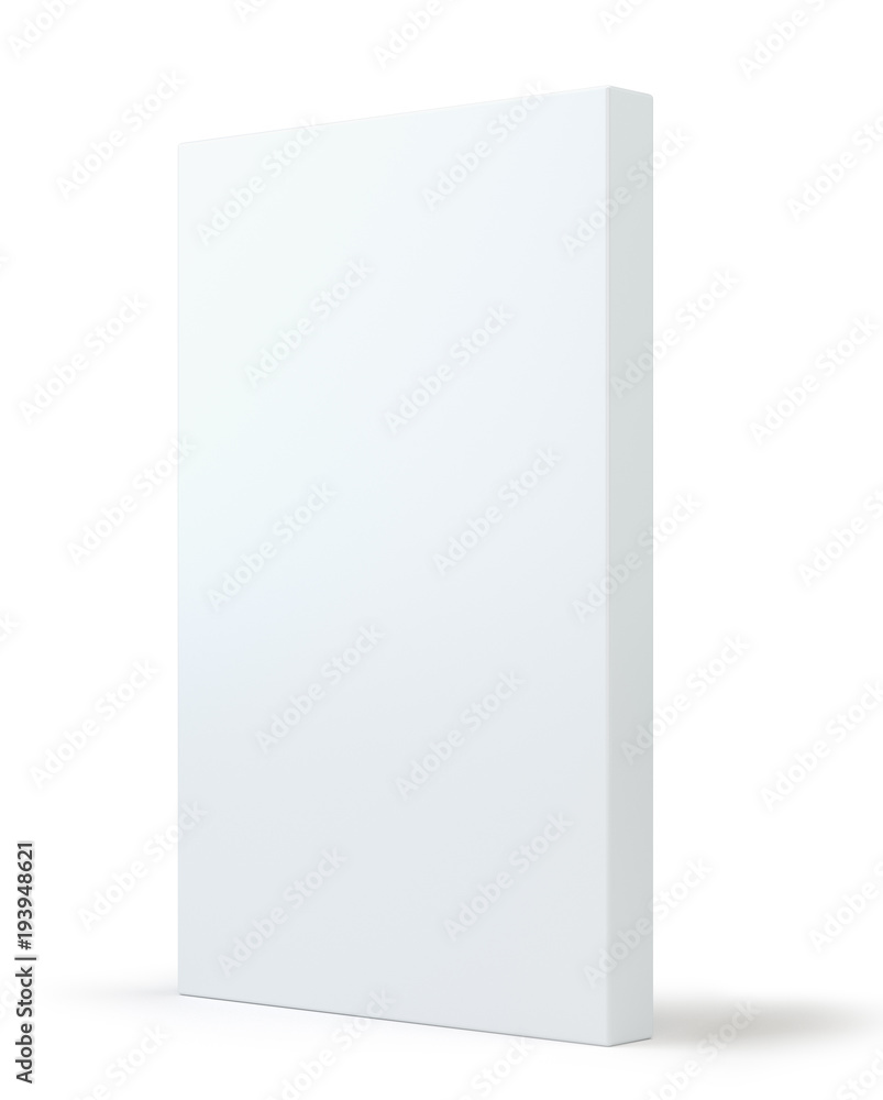 Poster white box package mockup with shadow for your design. blank container or cardboard template for cosm