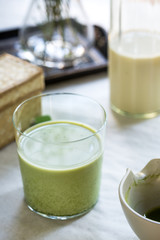 Matcha with homemade Soymilk