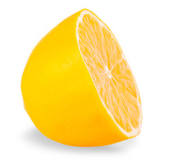 slice of lemon isolated on white