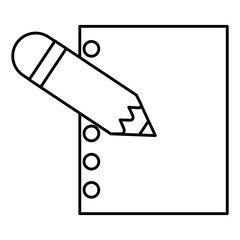 pencil write in paper vector illustration design