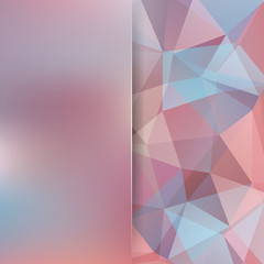 Abstract geometric style pastel background. Blur background with glass. Vector illustration