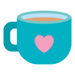 coffee cup with heart vector illustration design