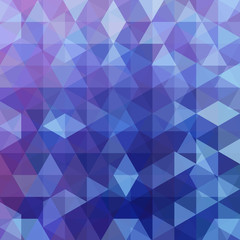 Abstract vector background with blue, purple triangles. Geometric vector illustration. Creative design template.