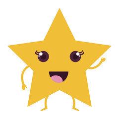 star decorative kawaii character vector illustration design
