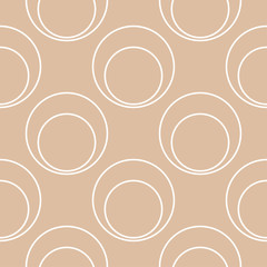 Beige and white geometric ornament. Seamless pattern
