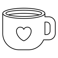coffee cup with heart vector illustration design